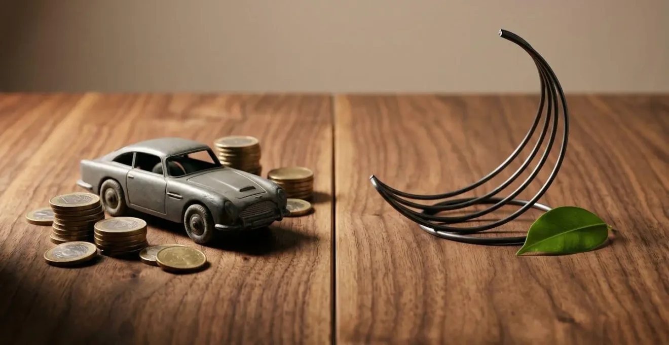 Rappresentazione simbolica del confronto tra costi fissi dell'auto e flessibilità della micro-mobilità