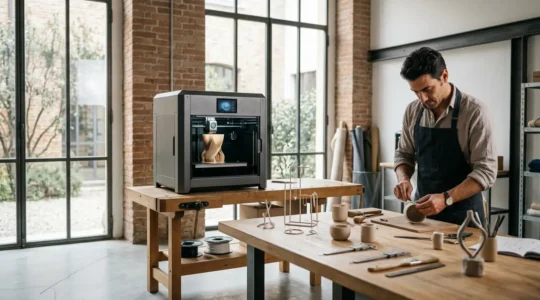 Laboratorio artigianale italiano con stampante 3D professionale per accessori moda personalizzati