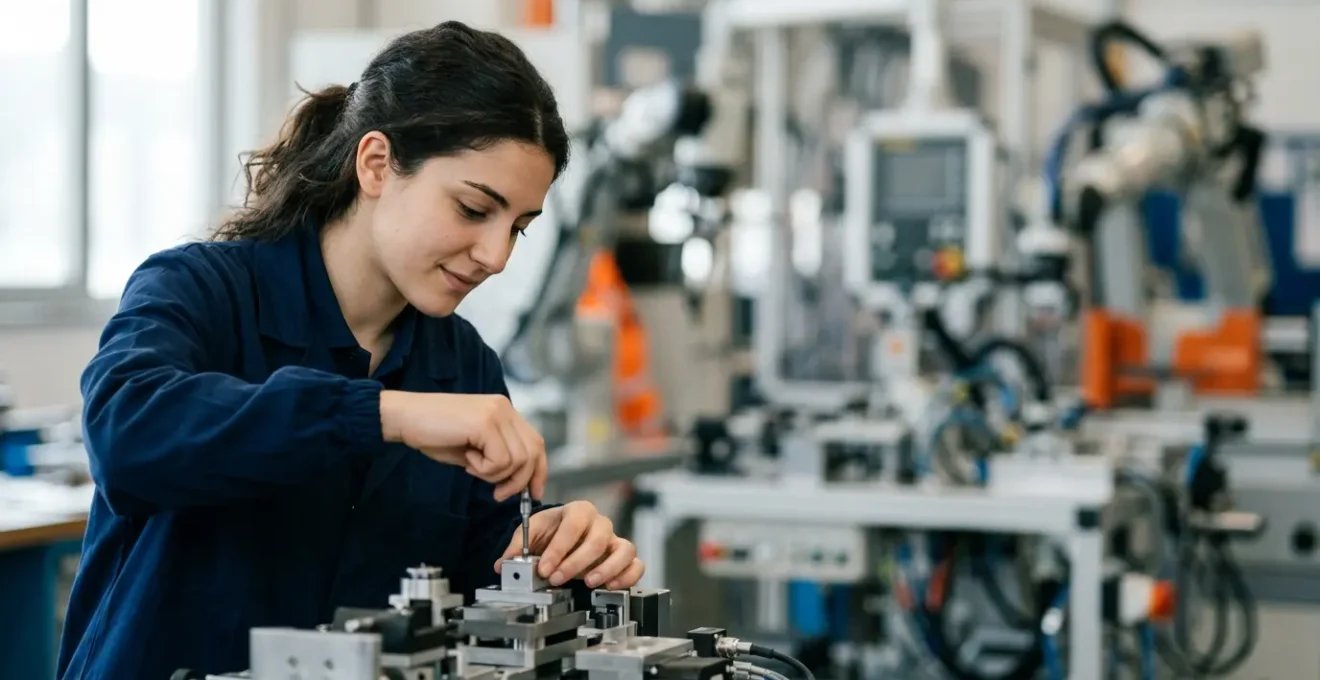 Giovane professionista tecnico in ambiente di lavoro moderno e tecnologico