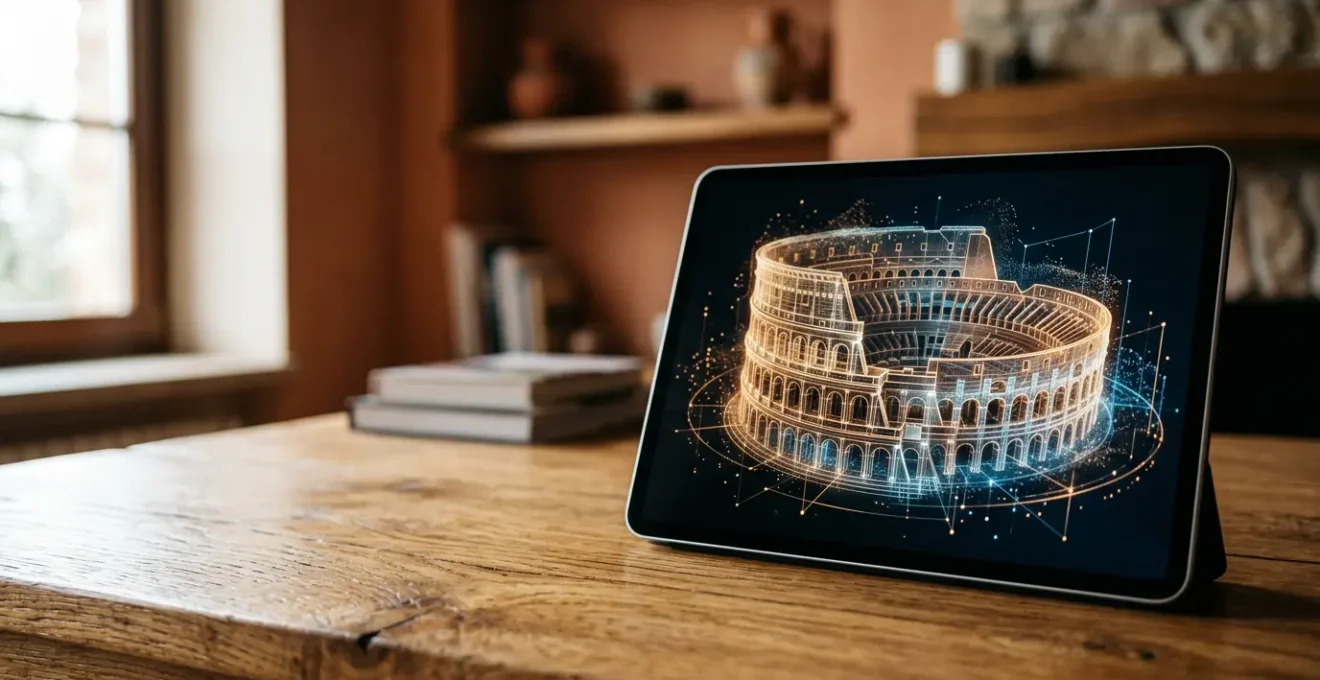 Esperienza immersiva di visita virtuale di un sito archeologico italiano con tecnologia 3D